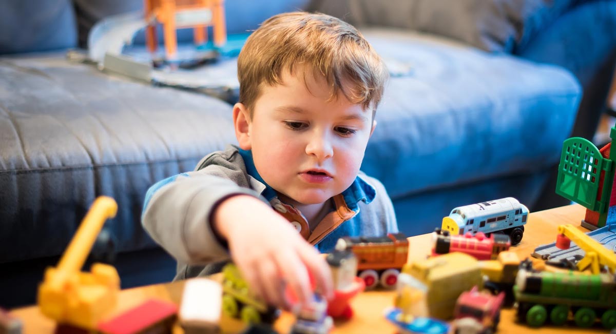 child playing in safety